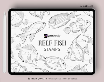 6 Procreate Coral Reef Fish Stamps. Tropical Fish Tattoo - Etsy 6 Procreate Coral Reef Fish Stamps. Tropical Fish Tattoo - Etsy
