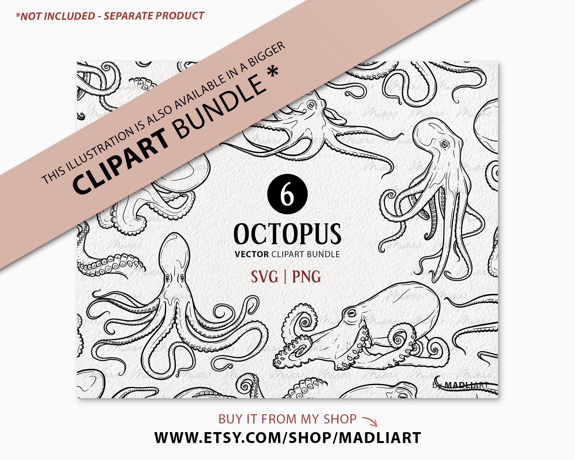 Octopus SVG-clipart. Kraken Vector lijntekeningen. Octopus Vectortentakels.  Octopuslijn-tatoeage. Commercieel gebruik SVG- en PNG-kunst. - Etsy België, image size:2000x1600