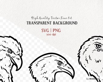 鷲の頭の SVG クリップアート バンドル。鷲のベクター線画