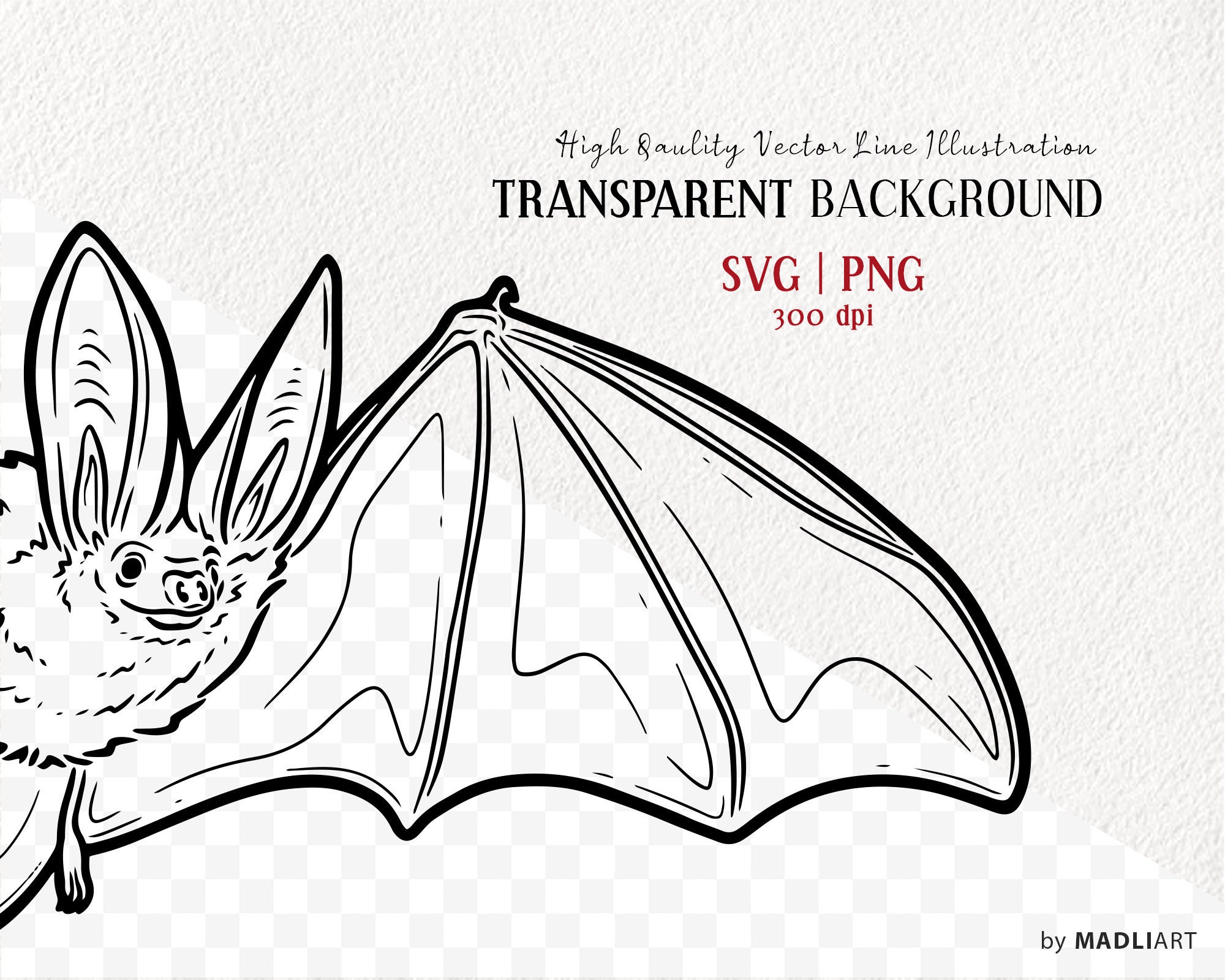 Long Eared Bat SVG Clipart. Flying Bat Vector Art. Flying Fox - Etsy