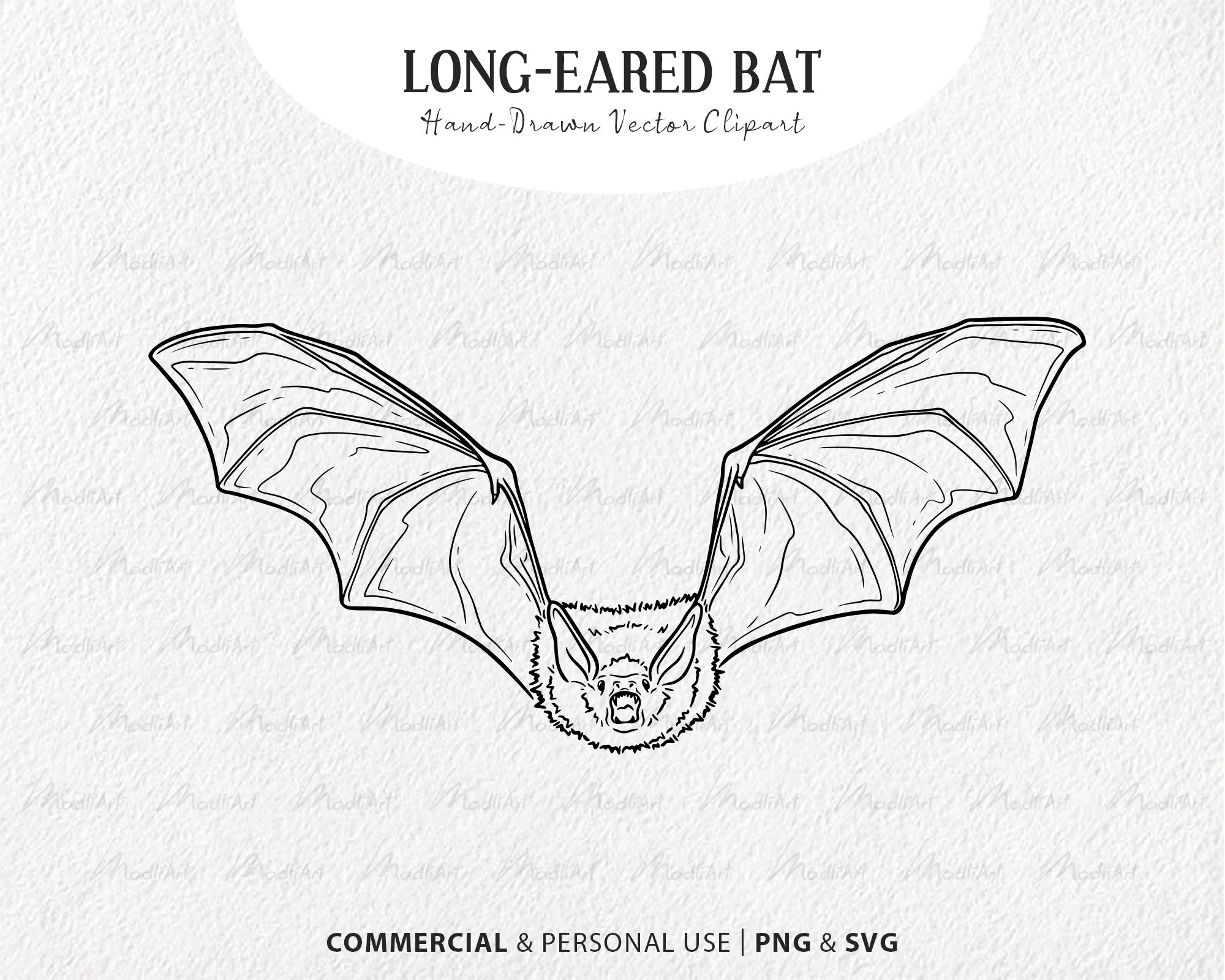 Long-eared Bat SVG Clipart. Hanging Bats Vector Art. Flying - Etsy