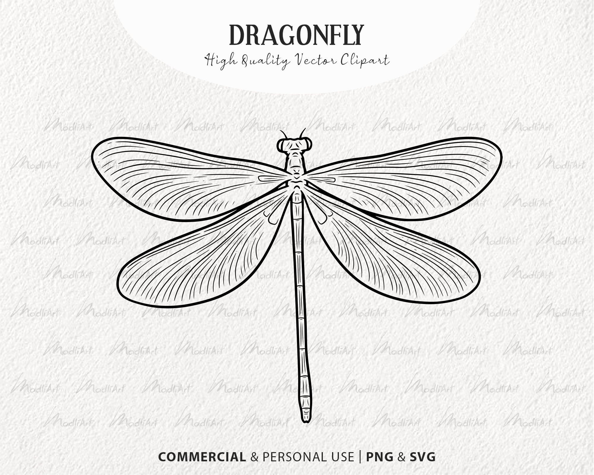 dragonfly clip art black and white