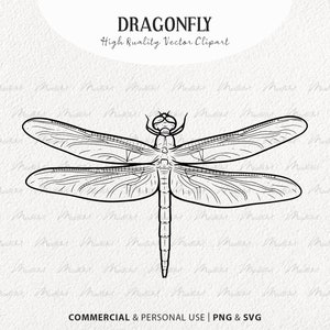 Dragonfly SVG Clipart. Dragonfly Vector  Outline Stamps. Damselfly Line Illustration. Flying Insect Line Drawing. Commercial Use PNG & SVG