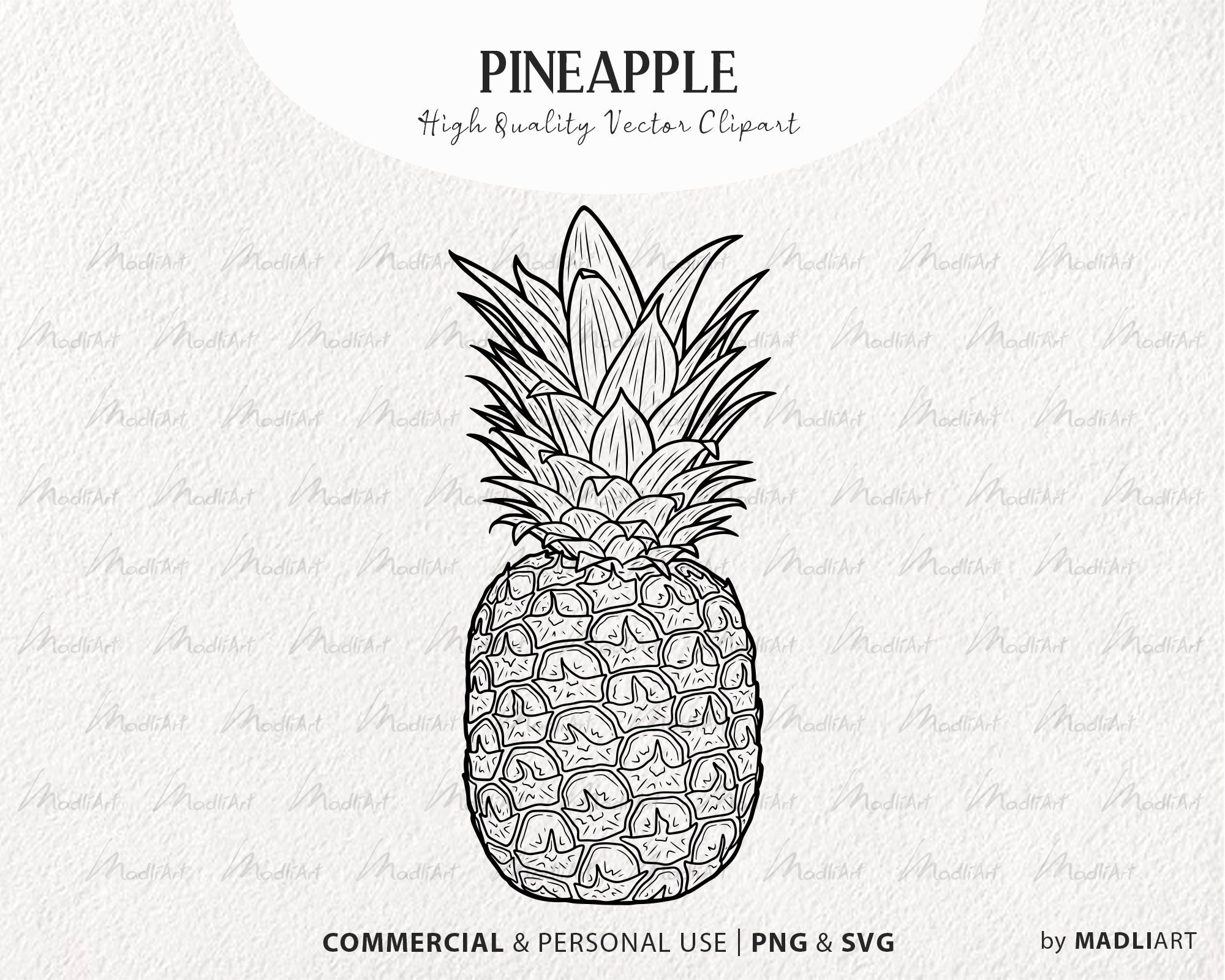 Imágenes prediseñadas SVG de piña. Dibujo de piña vectorial. Arte ...