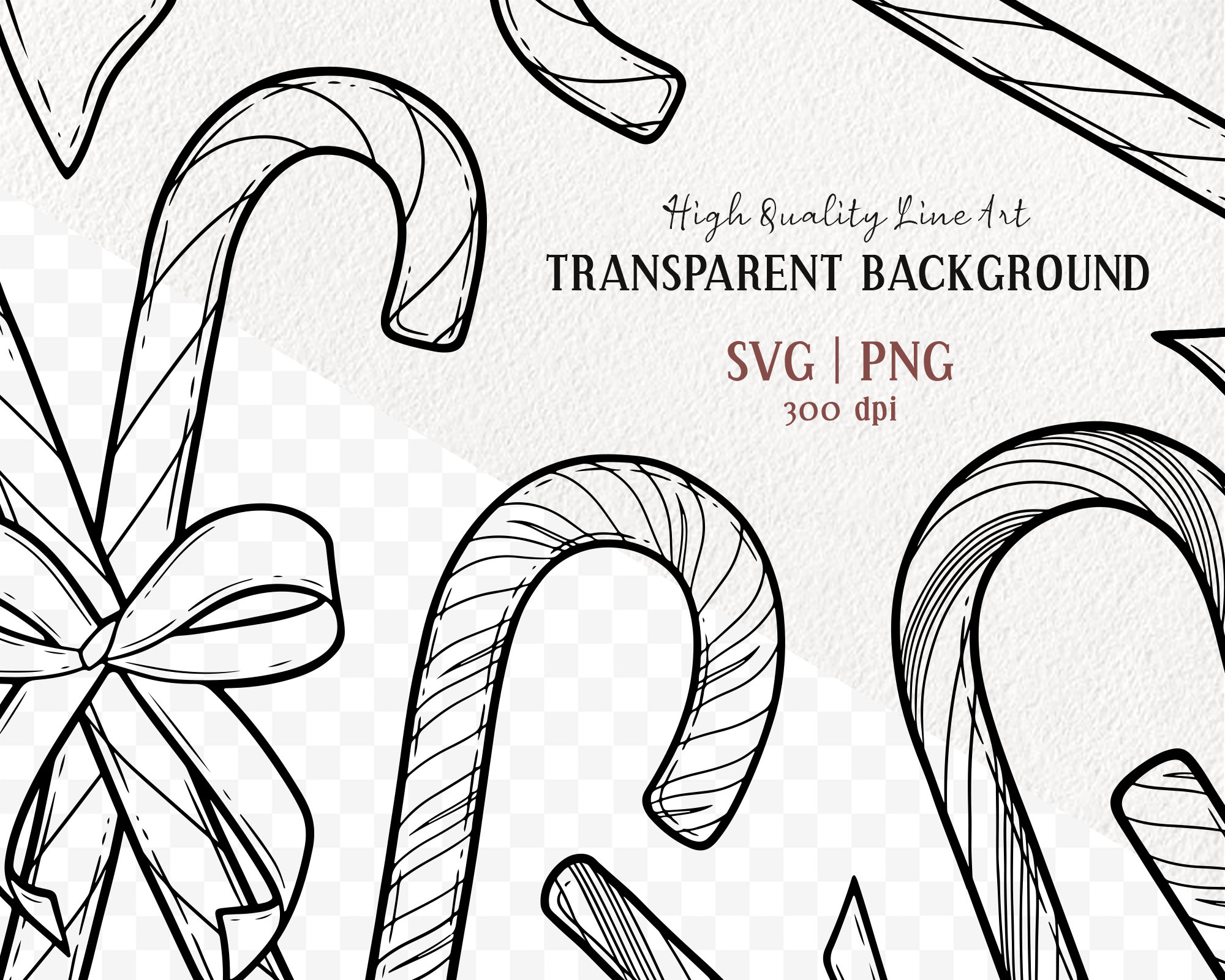 Candy Cane SVG Clipart Set. 9 Vector Christmas Candies. Winter Holiday ...
