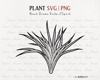 Leafy Plant SVG Clipart. Vector House Plant Line Drawing. Potted Plant Outline Illustration. Minimal Plant Art. PNG & SVG Art
