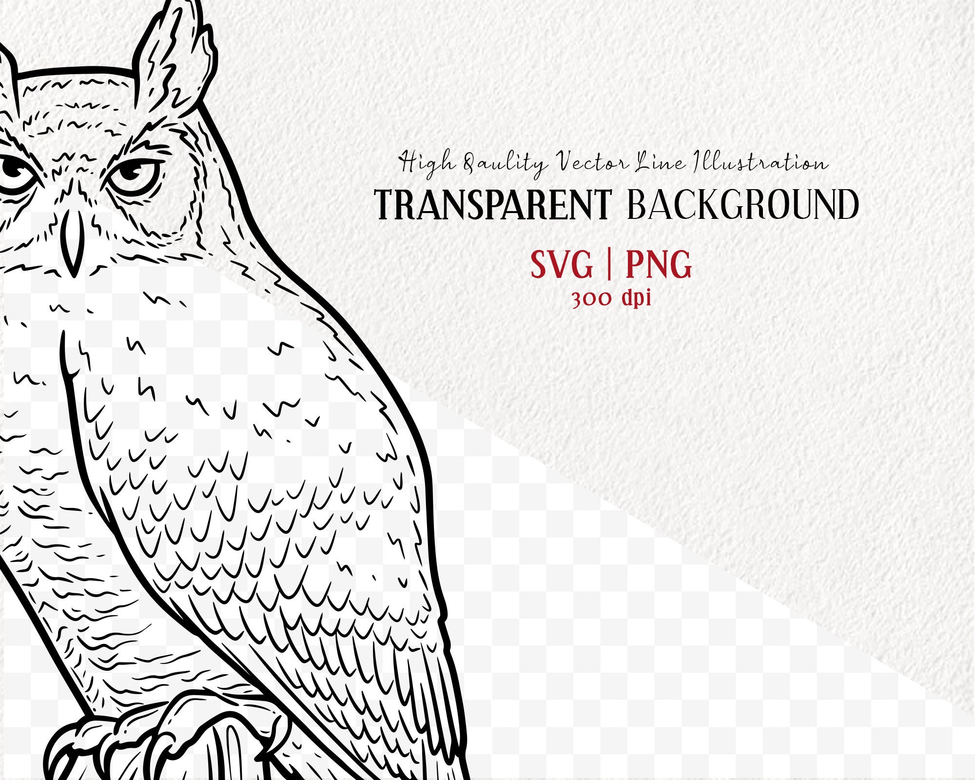 Horned Owl Vector Clipart. Forest Owl Artwork. Sitting Bird - Etsy