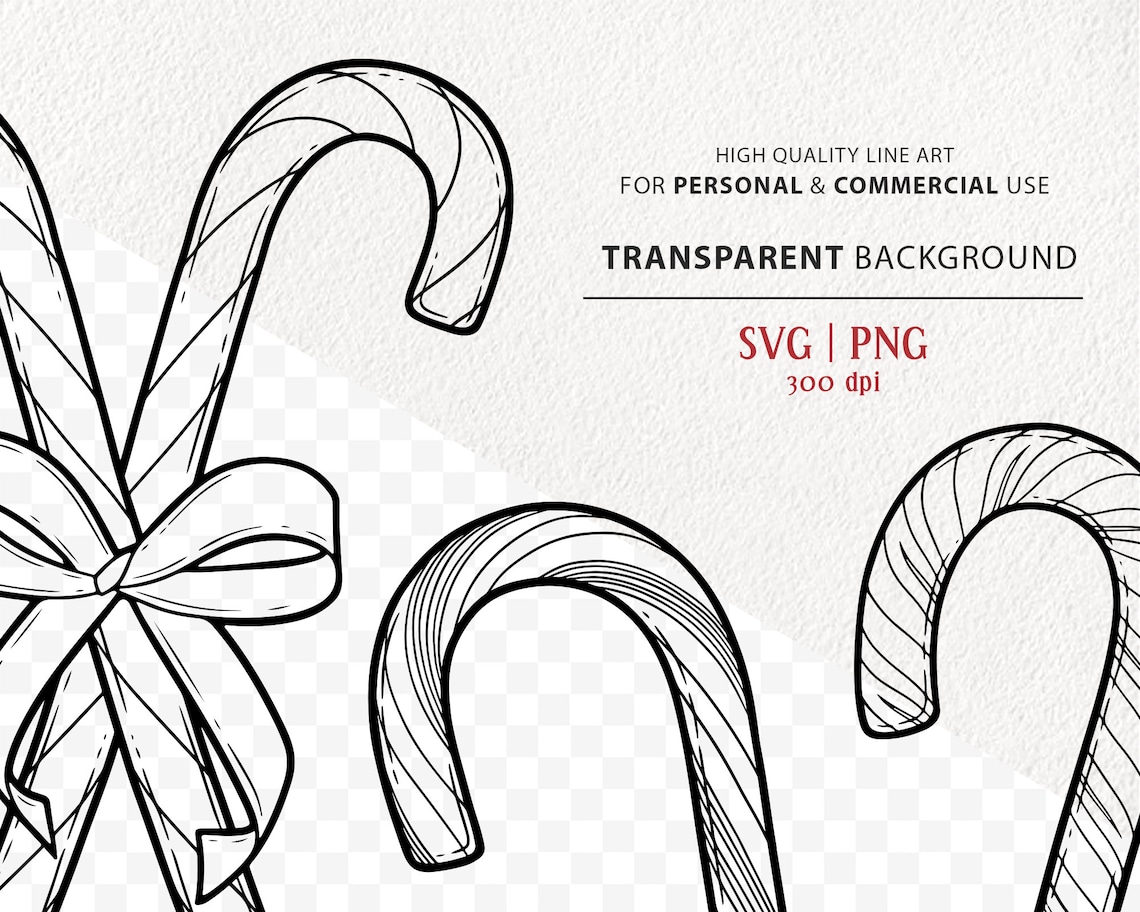 Candy Cane SVG Clipart Set. 9 Vector Christmas Candies. Winter Etsy