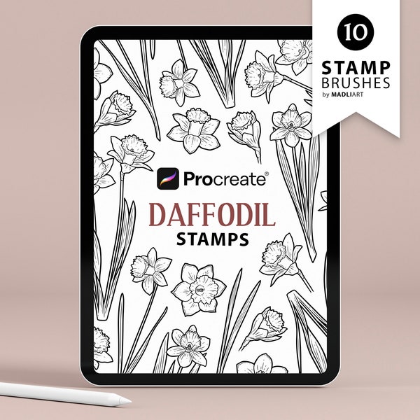 10 timbres de procréation de fleurs de jonquille. Art du tatouage de narcisse. Dessin au trait de fleur de printemps. Aperçu de la fleur de naissance de mars. Procréer des pinceaux