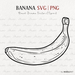 Clipart SVG de tas de bananes. Dessin au trait vectoriel banane. Contour de banane. Conception de tatouage de régime de bananes. Fichiers PNG et SVG