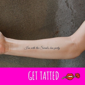 Temporary Tattoos Custom personalised bachelorette party favour photo, Add your text, Birthday tattoos, groom tattoo, bachelorette favours