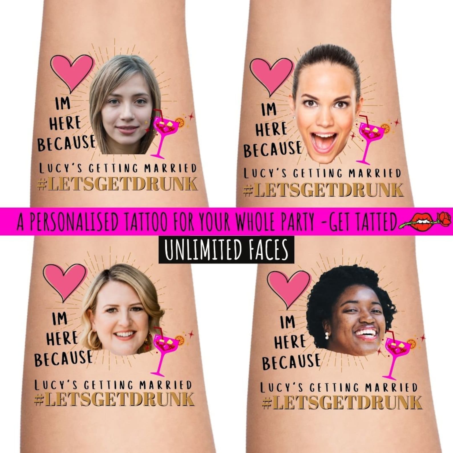 Funny Wedding Favours Temporary Tattoo Favours for Wedding Day Etsy UK