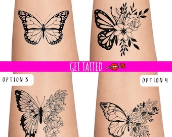 Tatuaggi Temporanei Farfalle E Fiori | 10 Fogli Impermeabili | Per Bambine E Decorazioni Festa