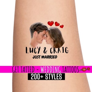 Wedding Party Temporary Tattoos, personalised stag do gift, bachelorette party, wedding favours, Groom tattoo, Wedding tattoos,  fake tattoo