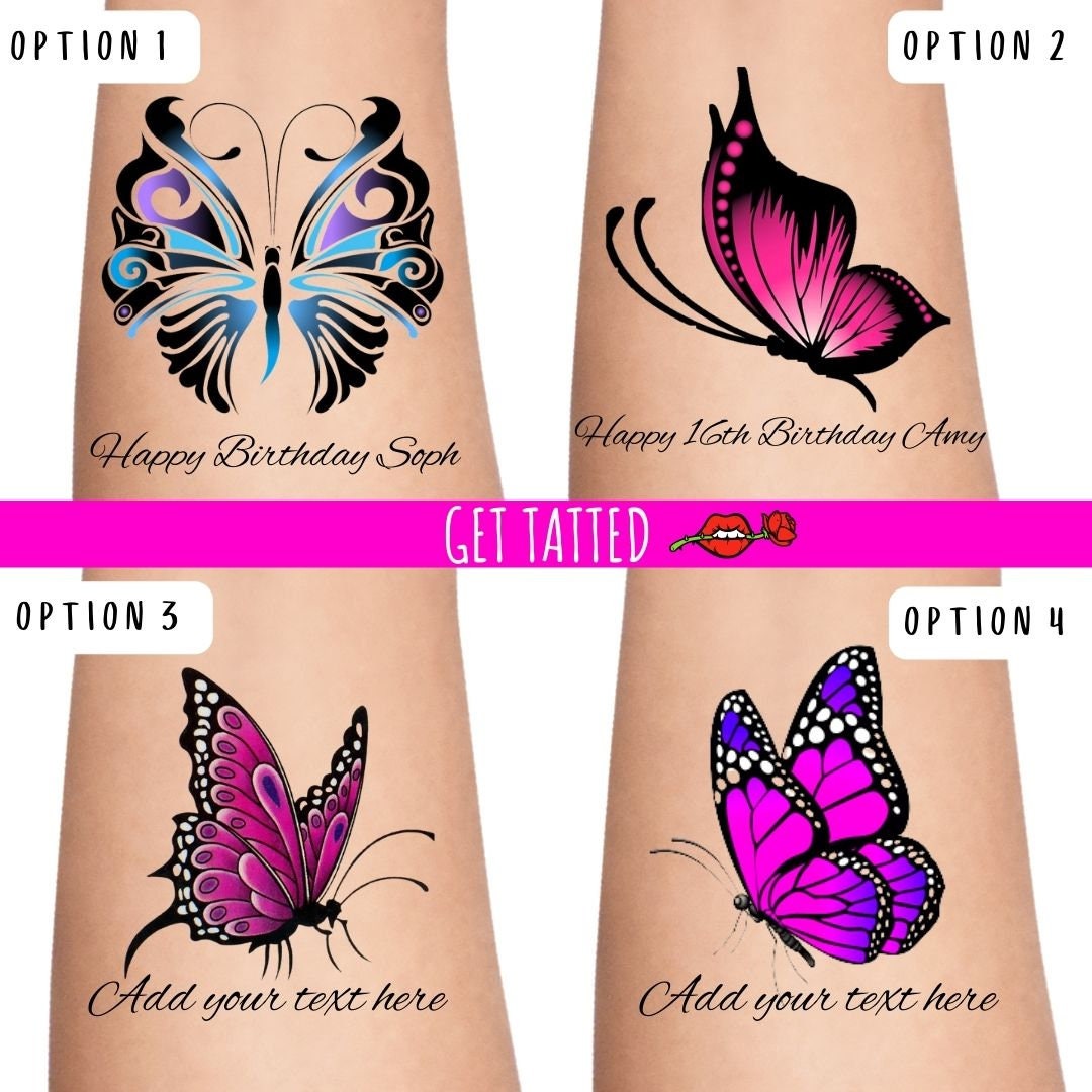Butterfly Tattoos, Arm Tattoos, Anniversary, Birthday Temporary Tattoo