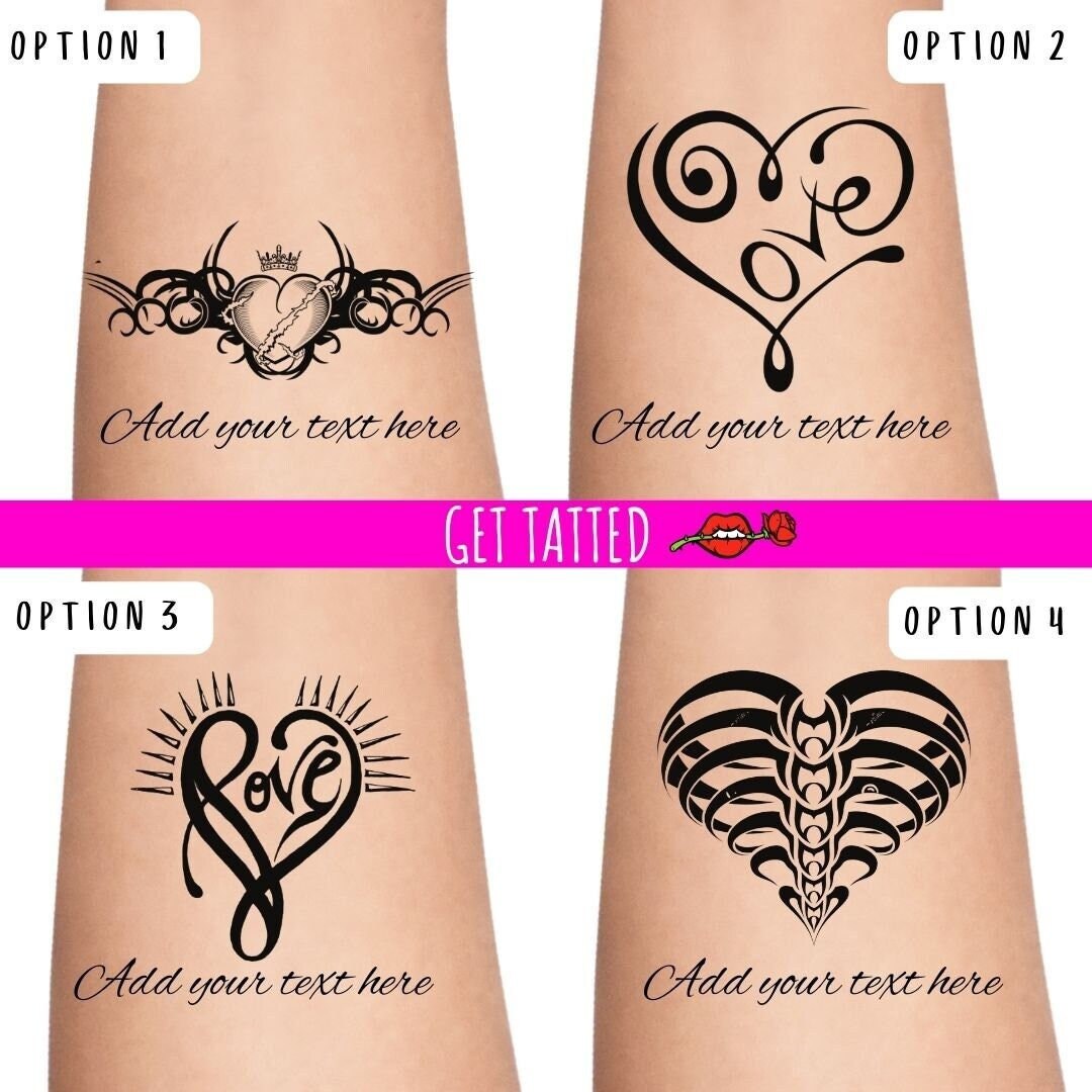 Heart Tattoos Arm Tattoos Anniversary Birthday Temporary Etsy