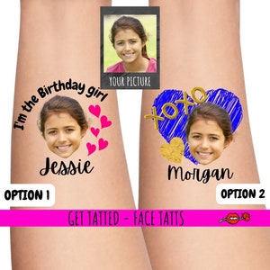 Children&#39;s Birthday Temporary Tattoos | 10th birthday for girl | birthday tattoos | party favour tattoo | face tattoo 6th birthday, birthday