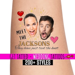 Wedding Party Temporary Tattoos, personalised stag do gift, bachelorette party, wedding favours, Groom tattoo, Wedding tattoos,  fake tattoo