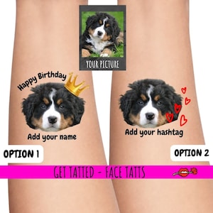 Pets Birthday Temporary Tattoos | Pet Dog | Pet Cat birthday tattoos | party favour tattoo | face tattoo | Best pet | Animal tattoo