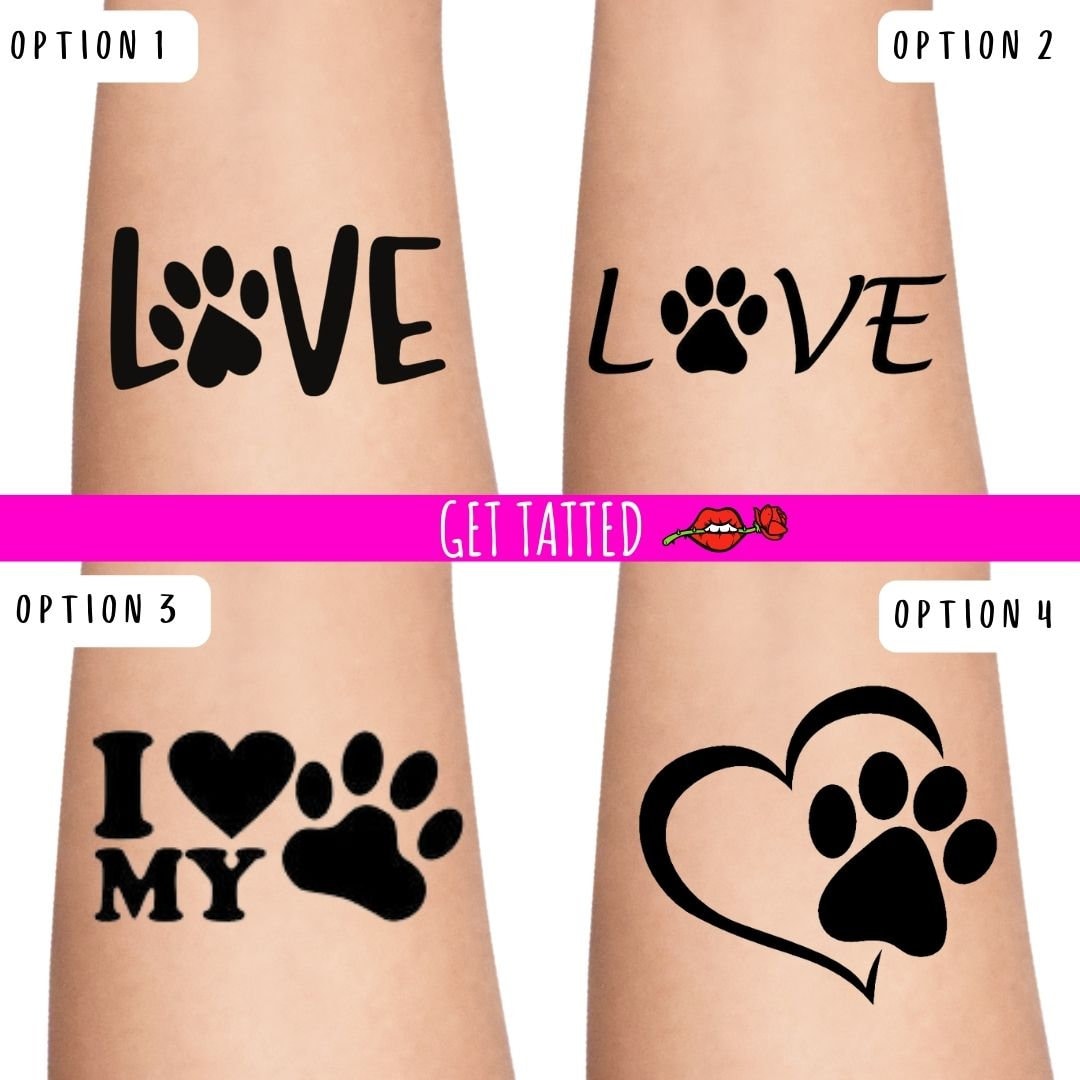Tatouage Patte De Chien Avec Prénom Tatouages de chien jaime mes tatouages de chien Tatouage - Etsy France