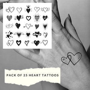 25Er Pack Herz Tattoos, Arm Tattoos, Jahrestag, Geburtstag Temporäre Tattoo, Hochzeit Gastgeschenke, Neuheitsgeschenke