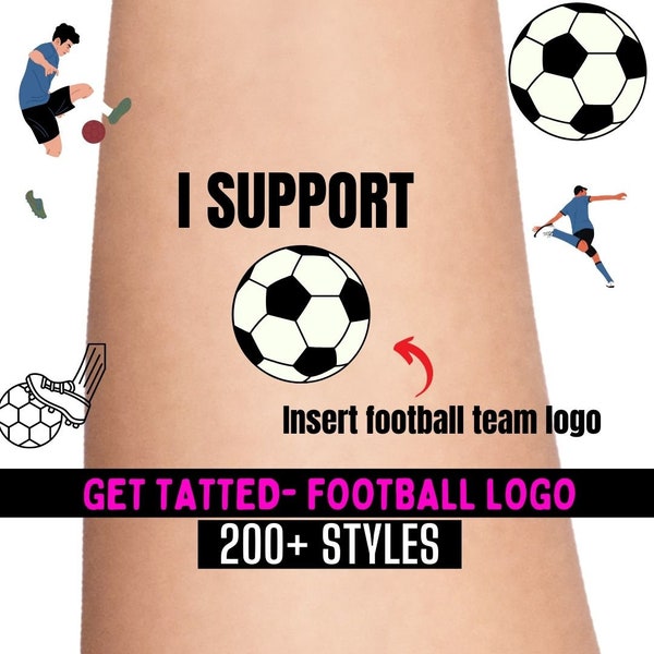 Football Team Logo temporary tattoos, Football club logo tattoo, Party tattoos, football premier, premier league