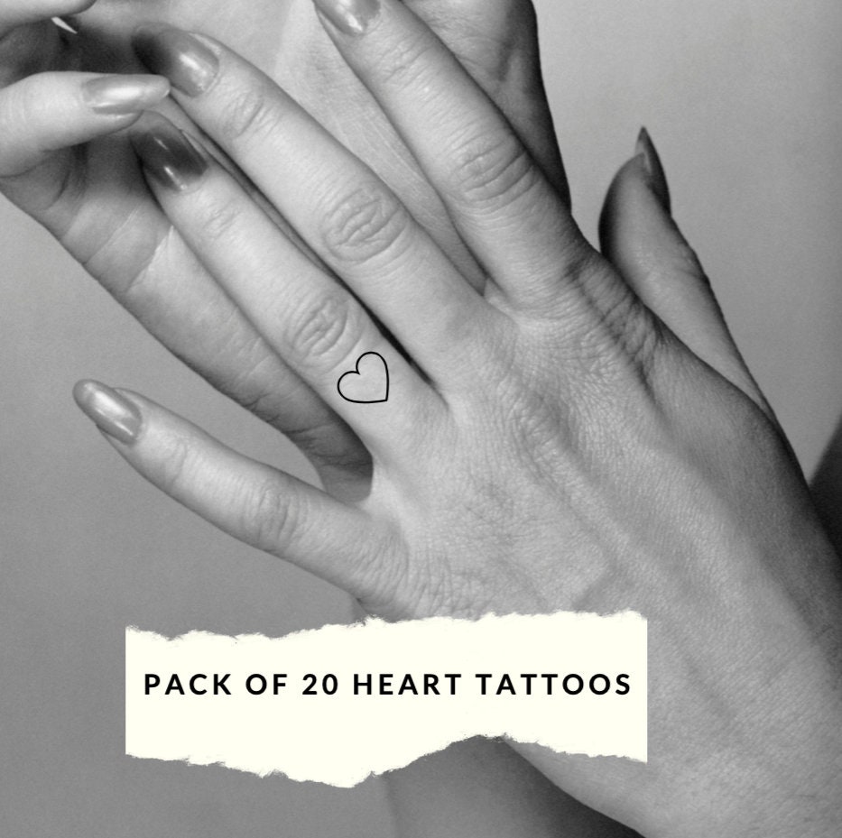 Pakket van 20 Hart Tatoeages / Vinger tattoo / Verjaardag / Tijdelijke  tattoo / festival tijdelijke tattoo / boho tattoo / festival accessoires, image size:933x929