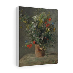 Flowers in a Vase by Pierre-Auguste Renoir / Fine Art Impressionist Painting Print on Canvas