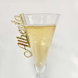 Tischkarten für die Hochzeit für Gläser/Namen aus verspiegeltem Plexiglas
