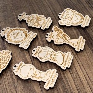Tag / etichetta legno per Comunione / set da 20 pz.