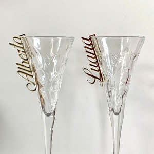 Segnaposto Matrimonio per bicchieri / nomi in plexiglass specchio