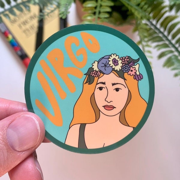 Virgo Sticker Waterproof | Zodiac Sticker | Horoscope Sticker | Zodiac Gift | Horoscope Gift | Zodiac Stickers For Virgo | Zodiac Sign Gift