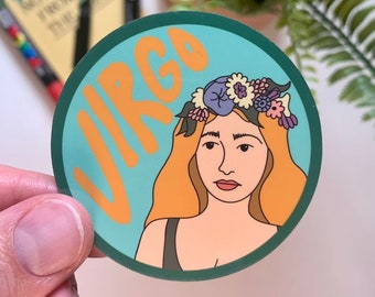 Virgo Zodiac Sticker: Waterproof Matte Vinyl (2"x2")