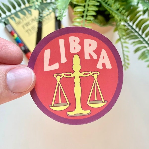 Libra Sticker | Horoscope Sticker | Zodiac Sticker | Horoscope gift | Laptop Sticker Waterproof | Water Bottle Sticker | Zodiac Sign Gift