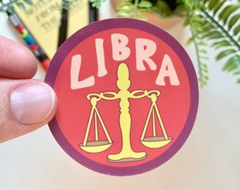 Libra Zodiac Sticker: Waterproof Horoscope Gift