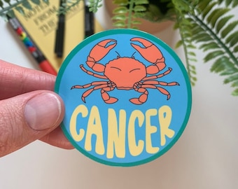 Cancer Zodiac Sticker: Waterproof Crab Astrology Sign Gift