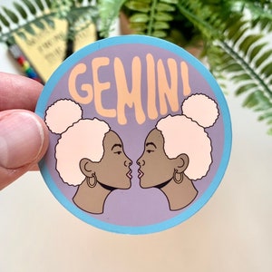 Gemini Sticker | Horoscope Sticker | Zodiac Sticker | Astrology Sticker | Twins Sticker | Waterproof Sticker | Zodiac Sign Gift