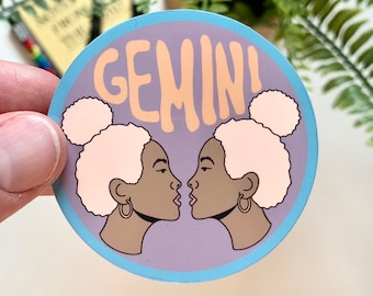 Gemini Zodiac Sticker: Waterproof Astrology Gift