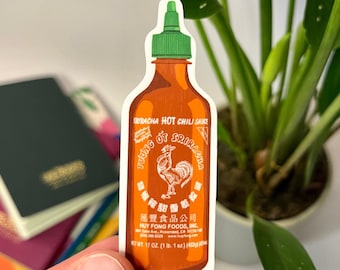 Waterproof Sriracha Hot Sauce Sticker: Asian Foodie Gift