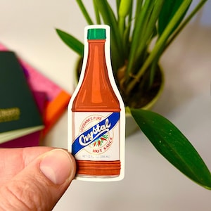 Crystal Hot Sauce Sticker Waterproof | Waterproof Hot Sauce Sticker | Hydroflask Crystal Hot Sauce Sticker | Stay Spicy Sticker