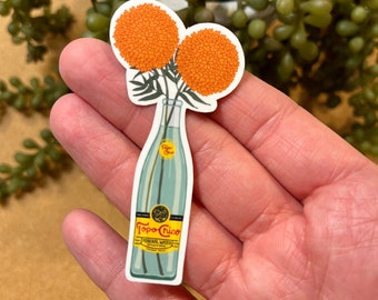 Topo Chico Marigold Sticker: Waterproof Vinyl Art