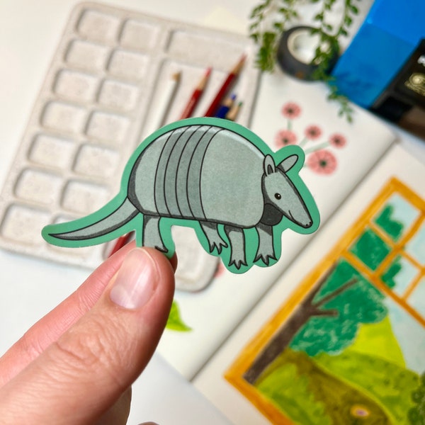 Armadillo Sticker Waterproof | Armadillo Art Waterproof Sticker | Desert Animal Waterproof Sticker | Cute Animal Sticker Waterproof