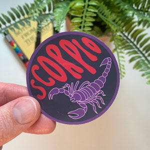 Scorpio Sticker Waterproof | Zodiac Sticker | Horoscope Sticker | Zodiac Gift | Horoscope Gift | Scorpion Sticker | Zodiac Sign Gift