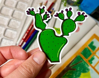 Prickly Pear Cactus Sticker: Waterproof Texas Decor