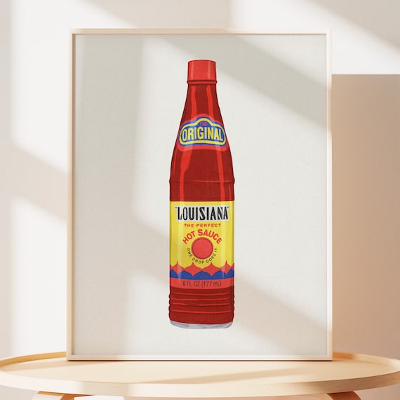 Louisiana Hot Sauce Art Print: Southern Kitchen Decor - Etsy