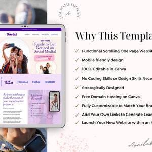 Buy Canva Website Template for Social Media Managers, Marketing Agency ...