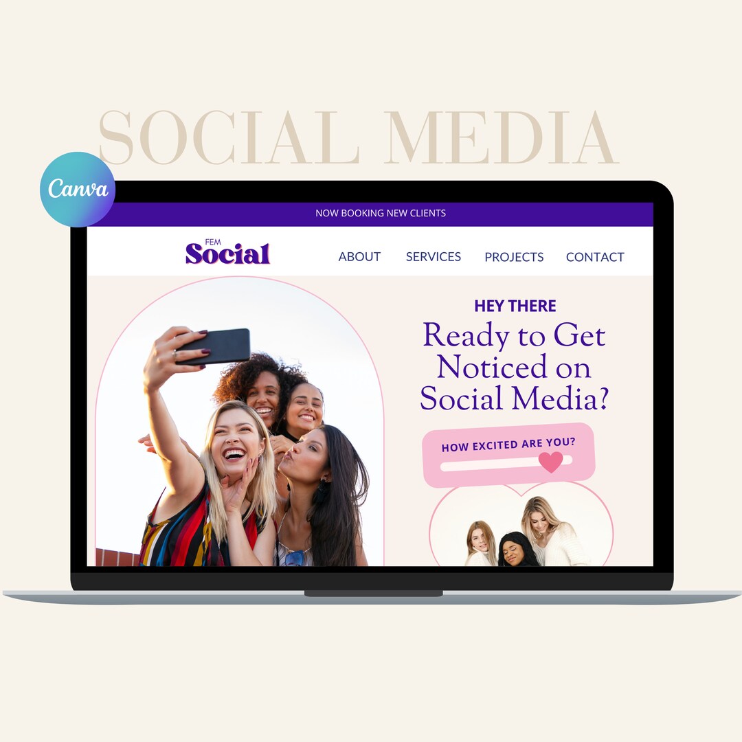Buy Canva Website Template for Social Media Managers, Marketing Agency ...