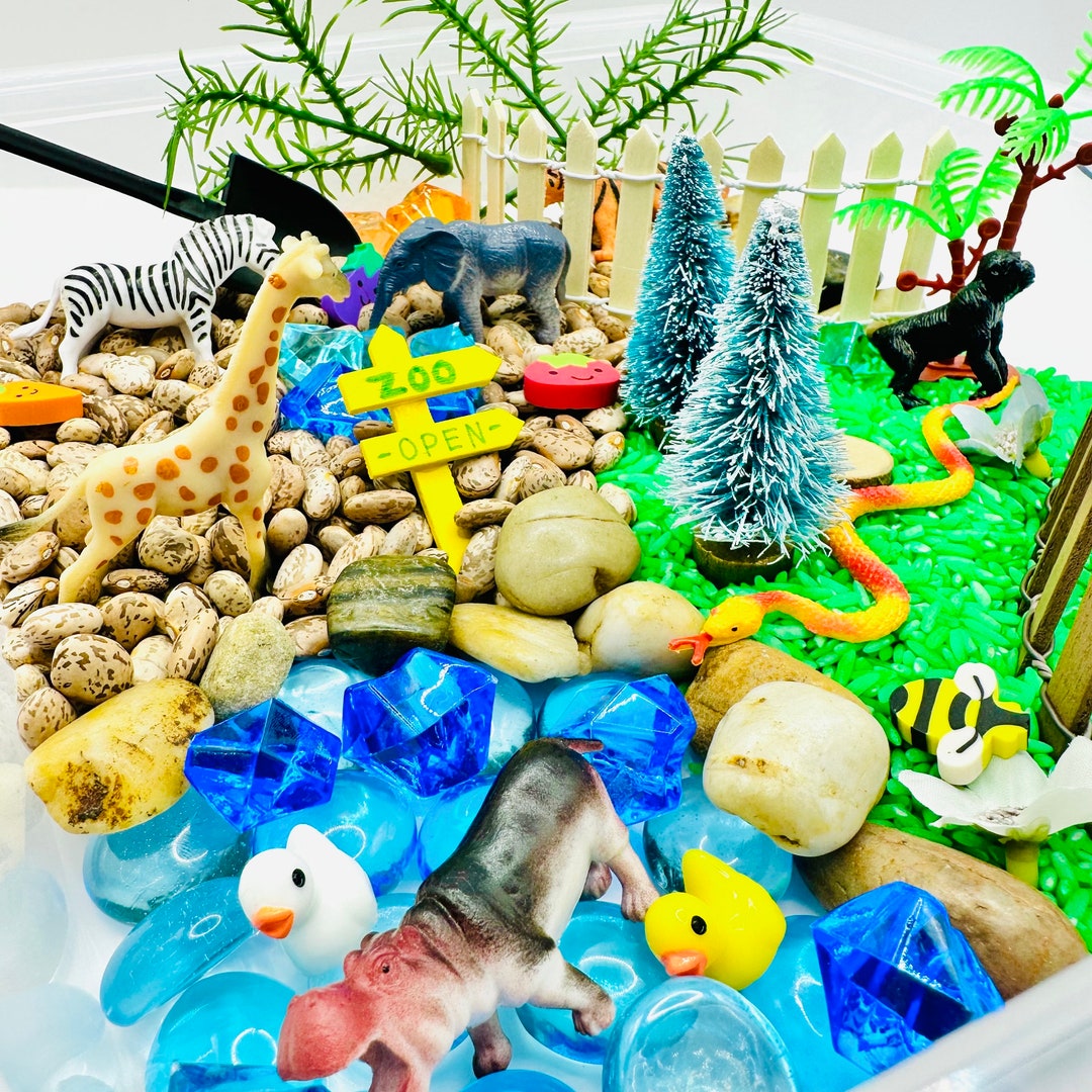 Zoo Sensory Bin, Zoo Sensory Box, Zoo Sensory Kit, Sensory Kit, Sensory