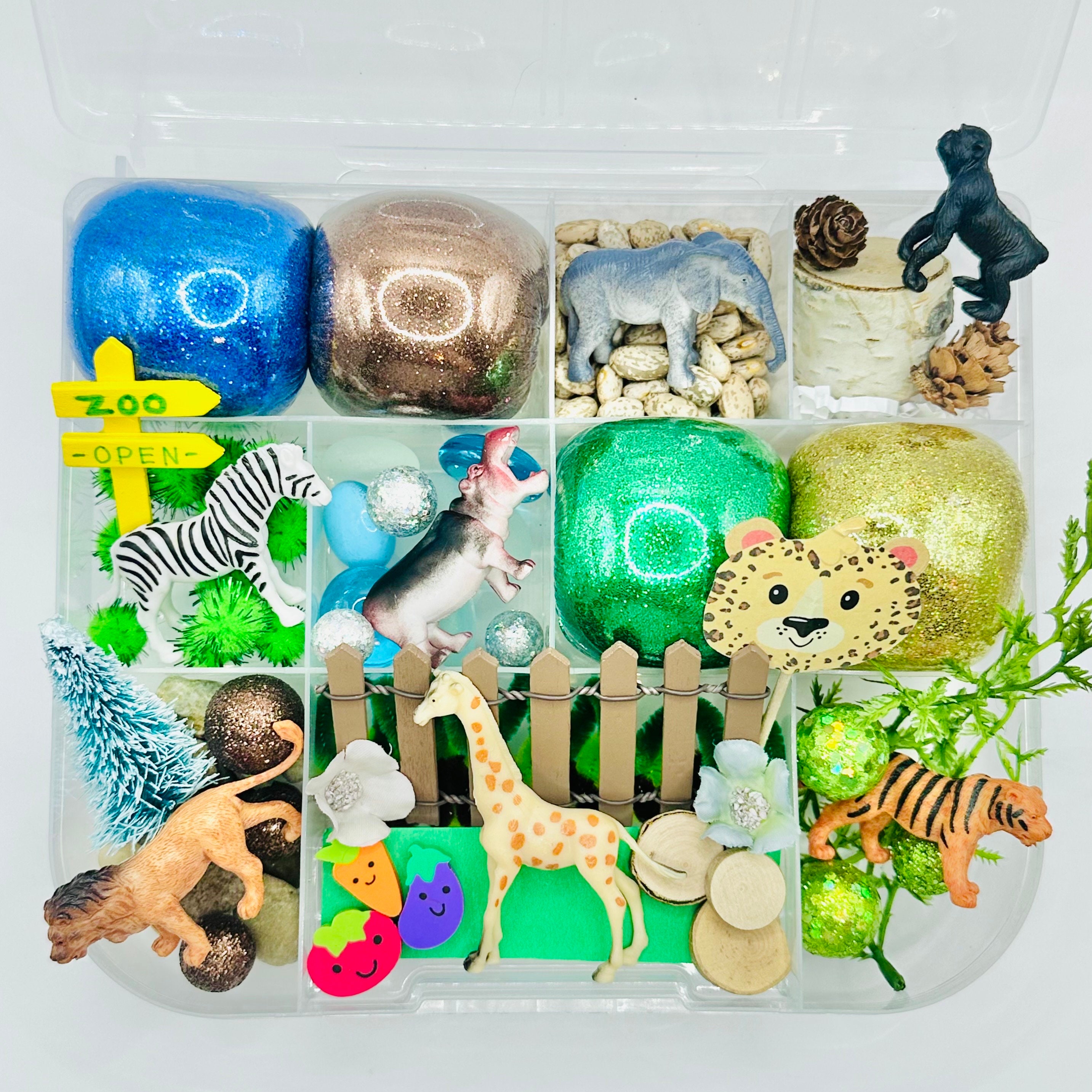 Zoo Playdough Kit Sensory Kit Sensory Bin Playdoh Kit Play Etsy