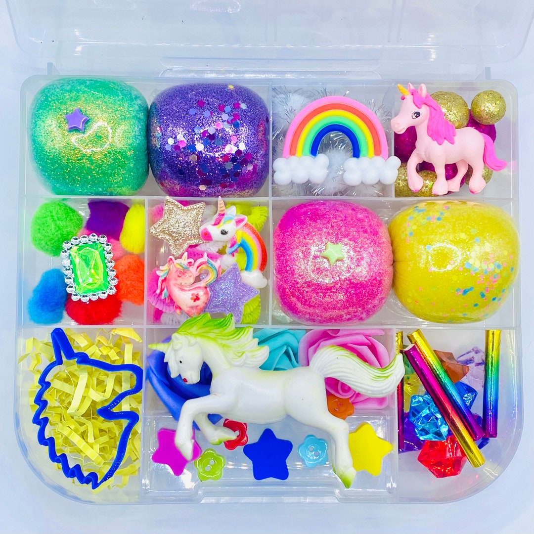 Rainbow Unicorn Playdough Kit, Unicorn Playdough Kit, Sensory Bin ...